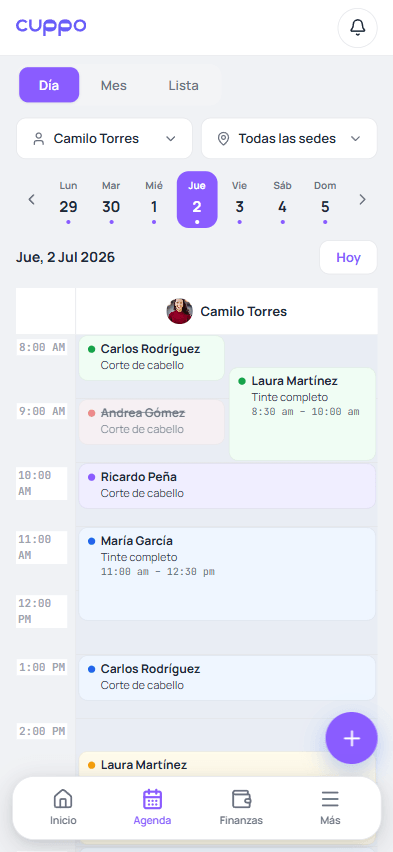 Vista de Agenda
